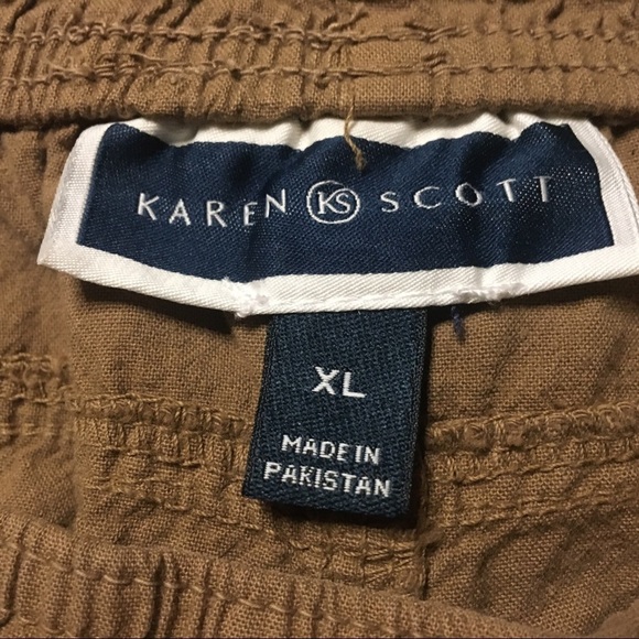 Karen Scott Brown Drawstring Waist Shorts Extra Large XL - Picture 3 of 12